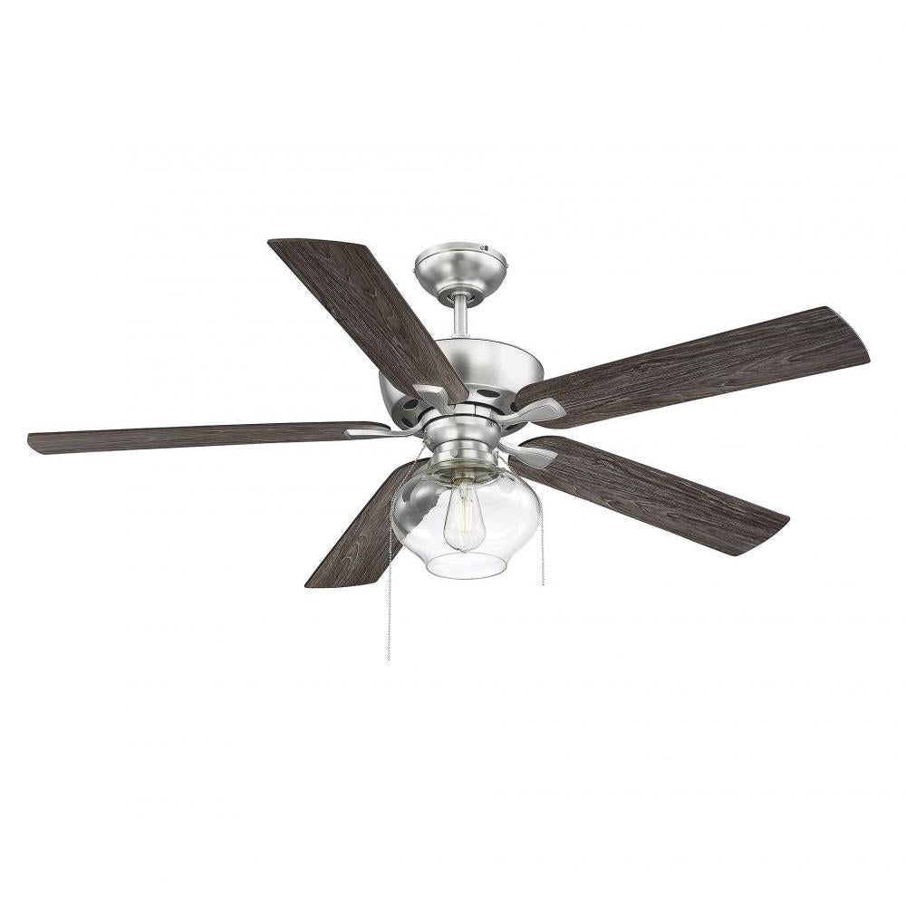 52" 1-Light Ceiling Fan in Brushed Nickel
