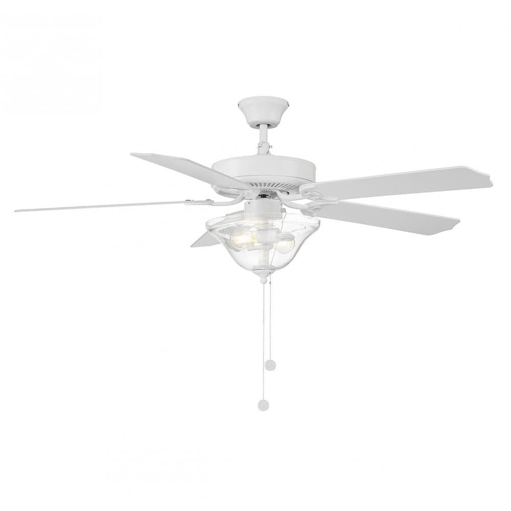52" 2-Light Ceiling Fan in Bisque White