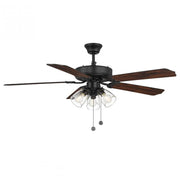 52" 3-Light Ceiling Fan in Matte Black
