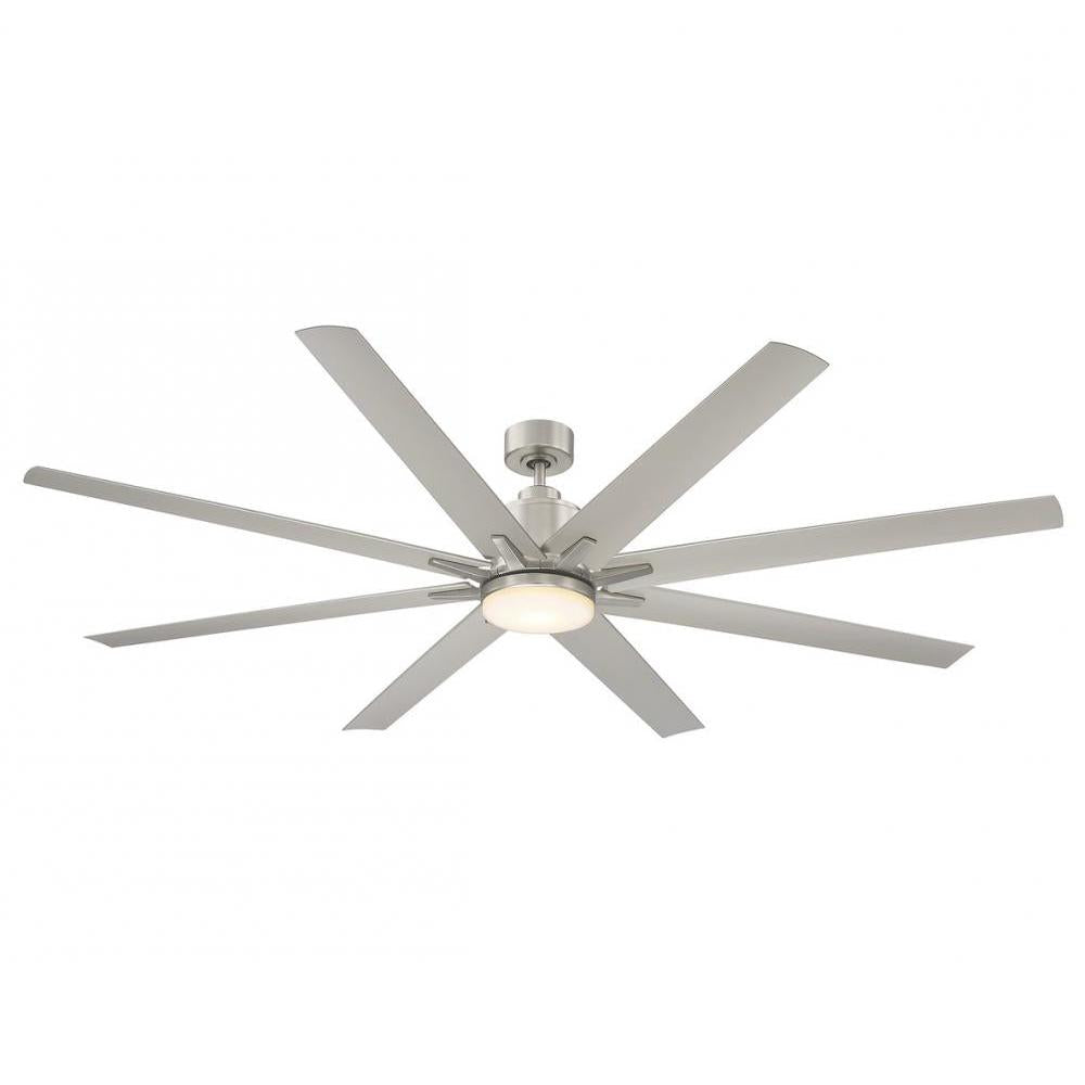 72" LED Outdoor Ceiling Fan in Brushed Nickel