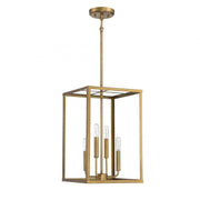 4-Light Pendant in Natural Brass