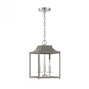 3-Light Pendant in Gray with Polished Nickel
