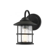1-Light Outdoor Wall Lantern in Matte Black