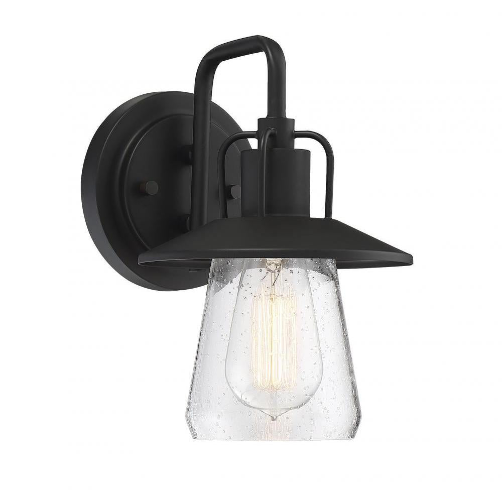 1-Light Outdoor Wall Lantern in Matte Black
