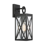 1-Light Outdoor Wall Lantern in Black