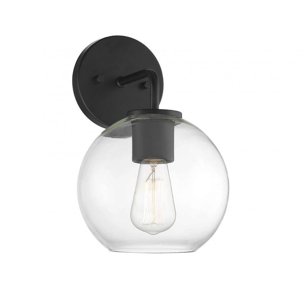 1-Light Outdoor Wall Lantern in Matte Black