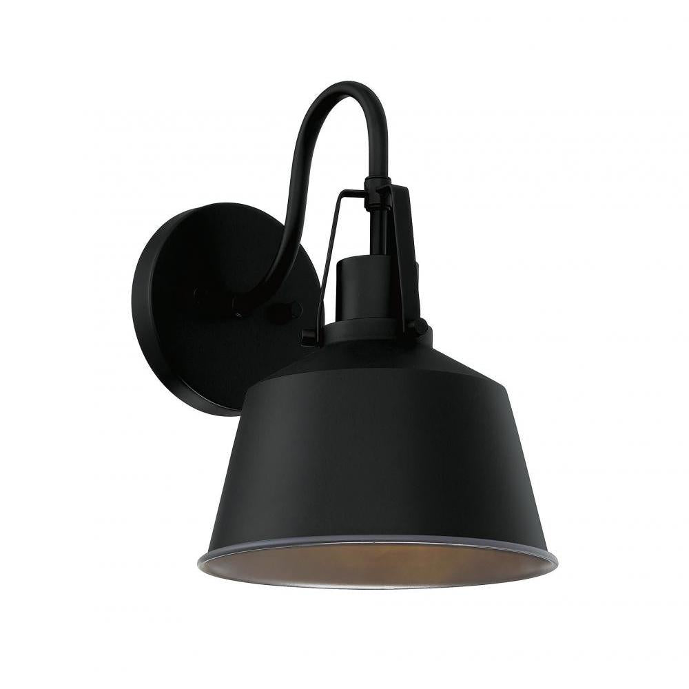 1-Light Outdoor Wall Lantern in Matte Black