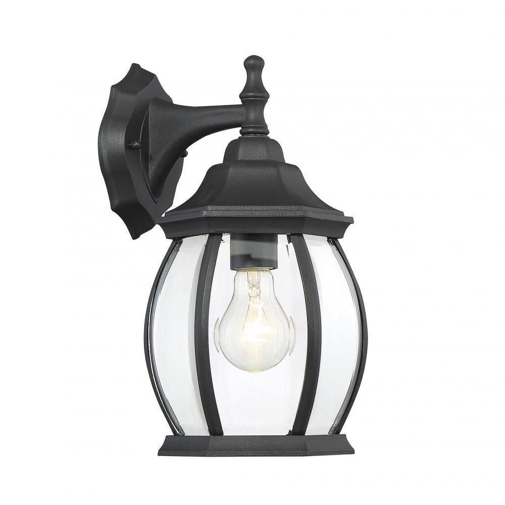 1-Light Outdoor Wall Lantern in Black