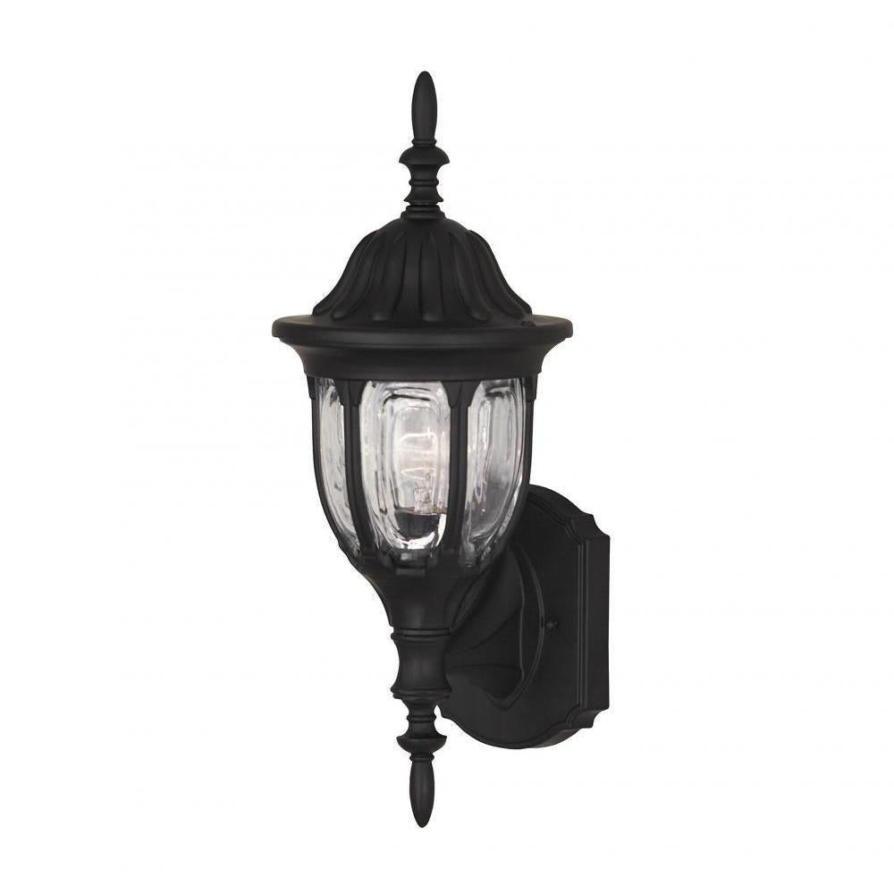 1-Light Outdoor Wall Lantern in Black