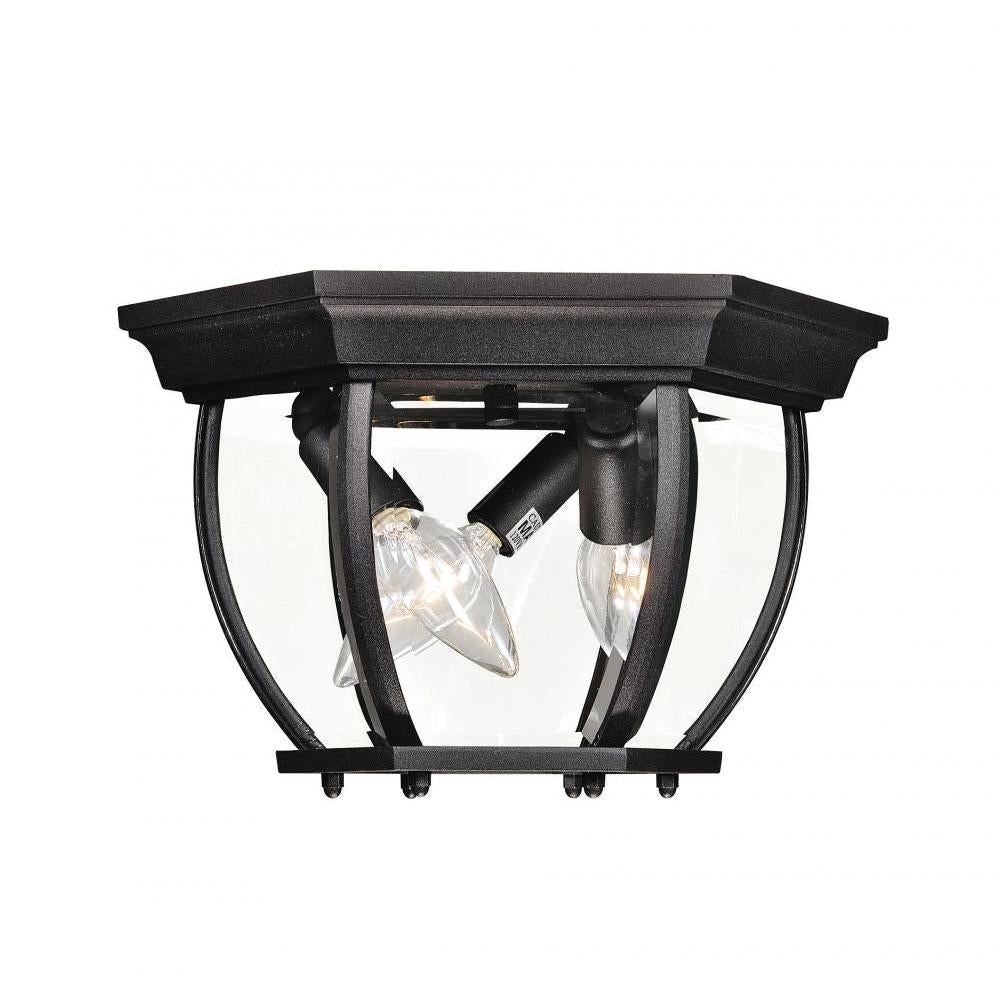 3-Light Outdoor Ceiling Light in Black