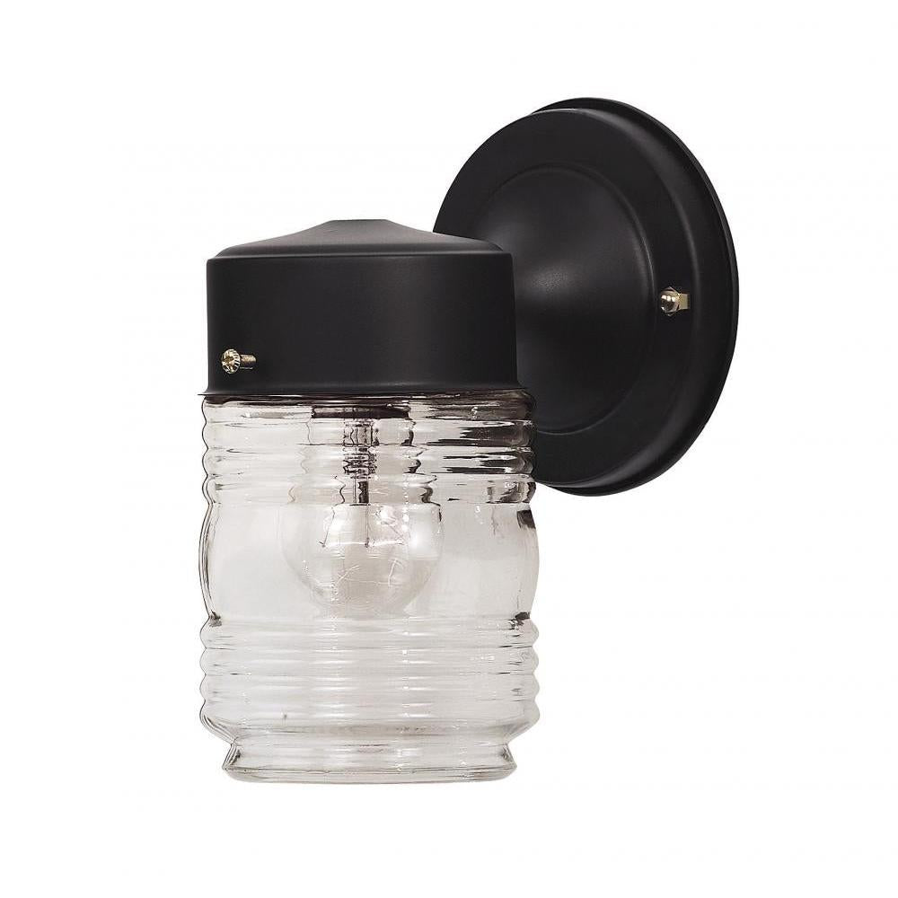 1-Light Outdoor Wall Lantern in Black