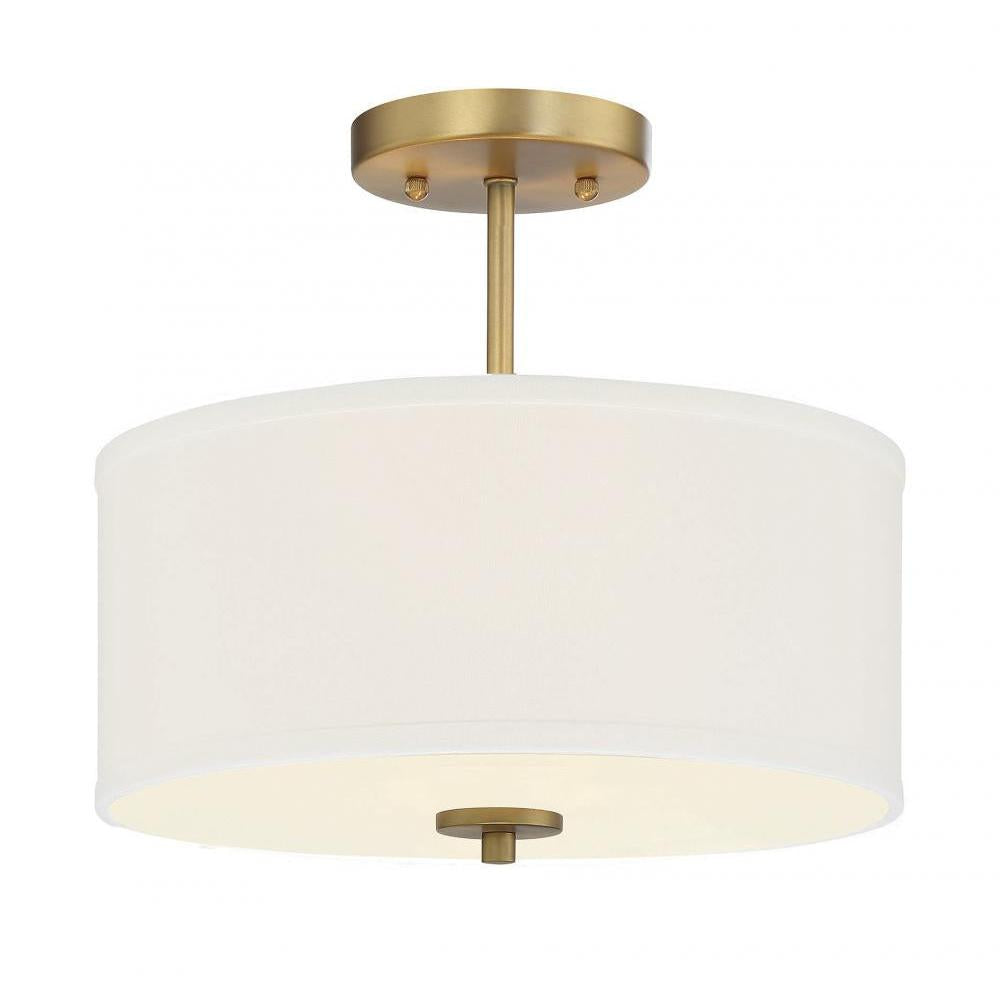 2-Light Ceiling Light in Natural Brass