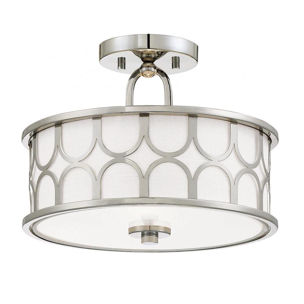 2-Light Ceiling Light in Polished Nickel