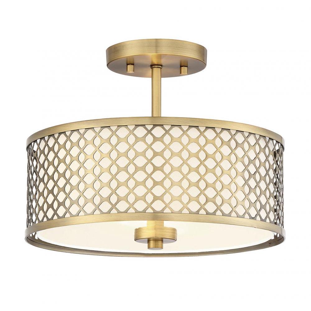 2-Light Ceiling Light in Natural Brass