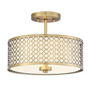 2-Light Ceiling Light in Natural Brass