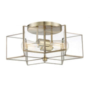 2-Light Ceiling Light in Natural Brass