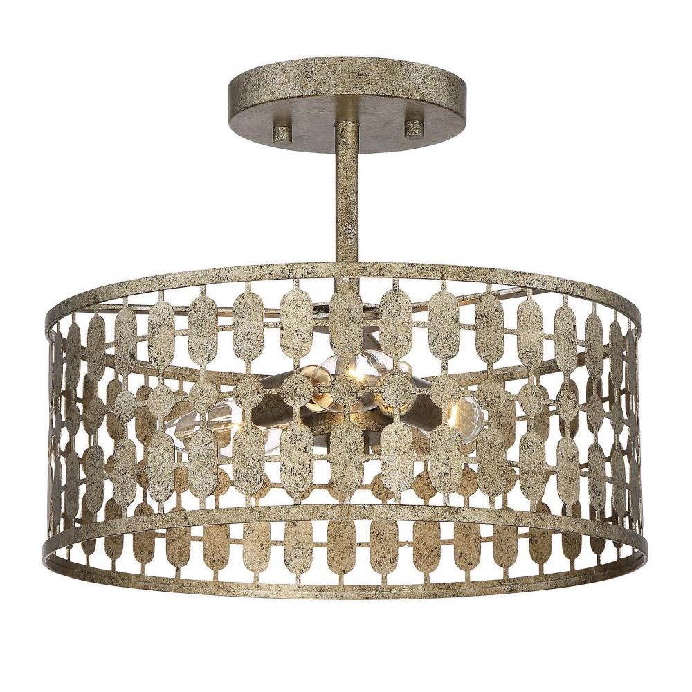 3-Light Ceiling Light in Antique Gold