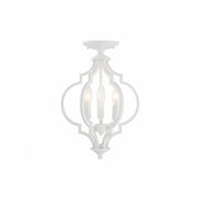 3-Light Convertible Semi-Flush or Pendant in Bisque White