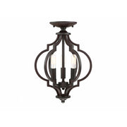 3-Light Convertible Semi-Flush or Pendant in Oil Rubbed Bronze