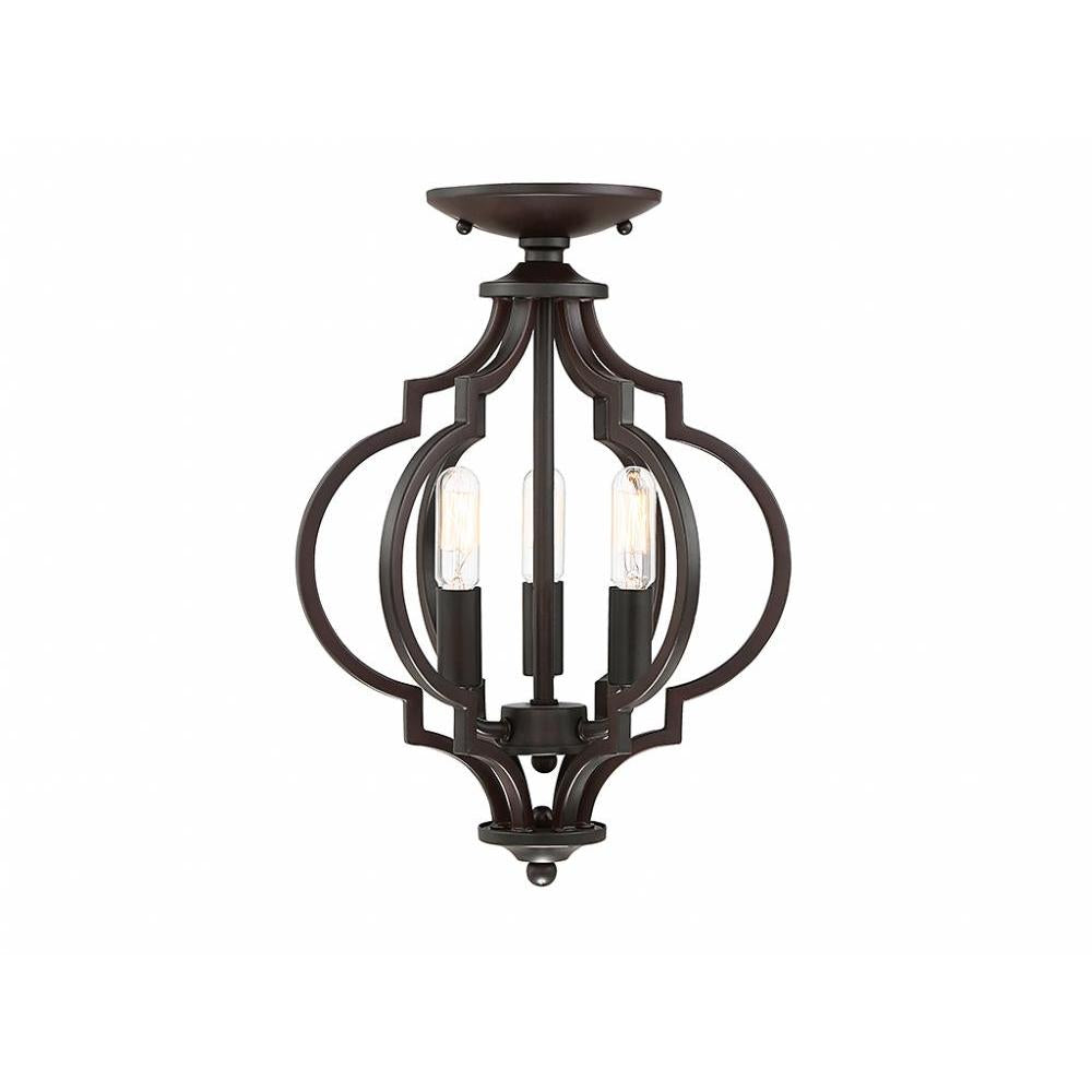 3-Light Convertible Semi-Flush or Pendant in Oil Rubbed Bronze