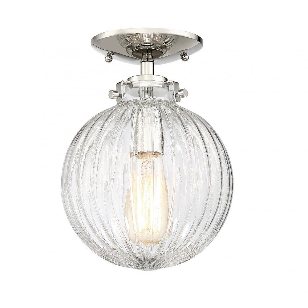 1-Light Ceiling Light in Polished Nickel