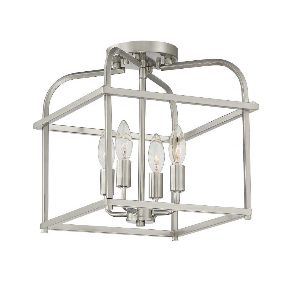 4-Light Ceiling Light in Brushed Nickel