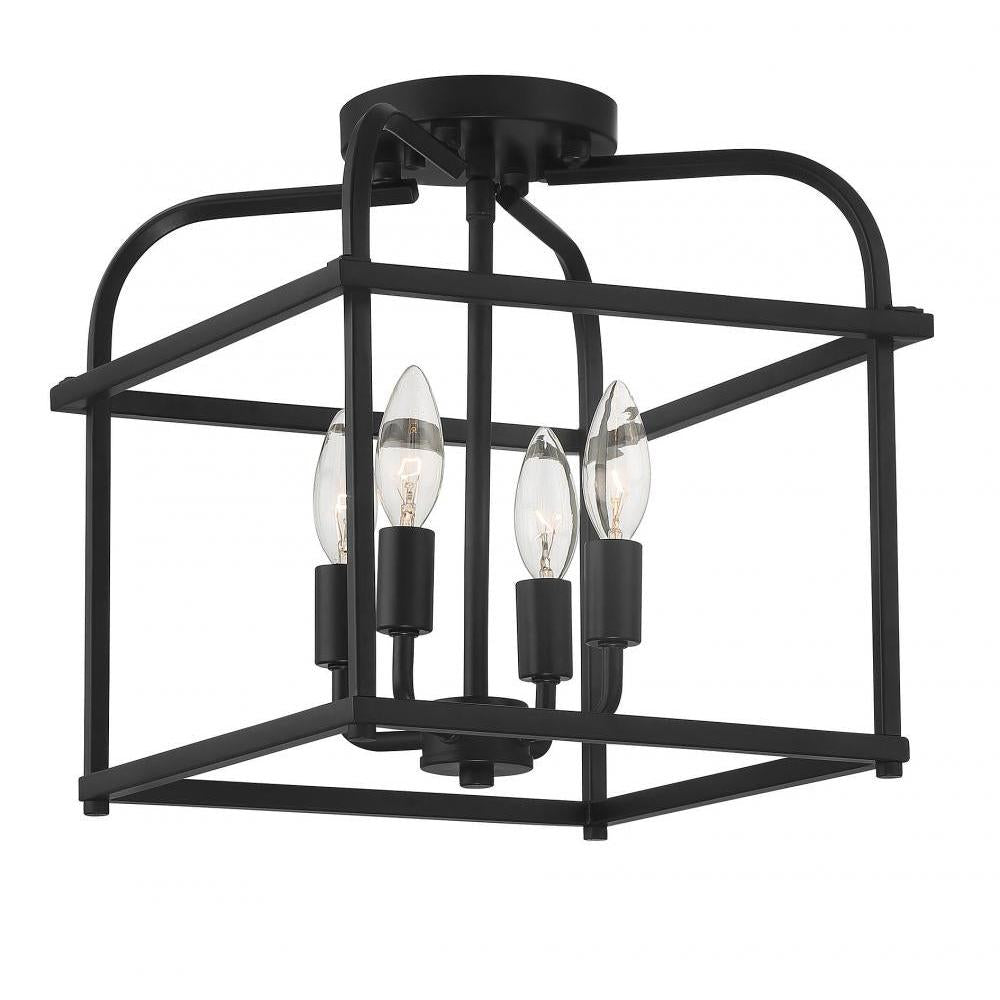 4-Light Ceiling Light in Matte Black
