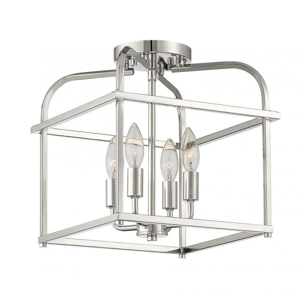 4-Light Ceiling Light in Polished Nickel