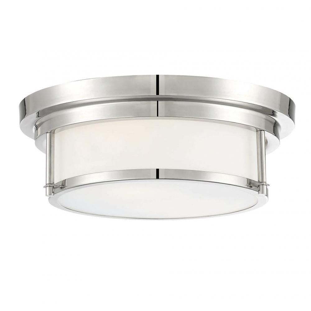 2-Light Ceiling Light in Polished Nickel