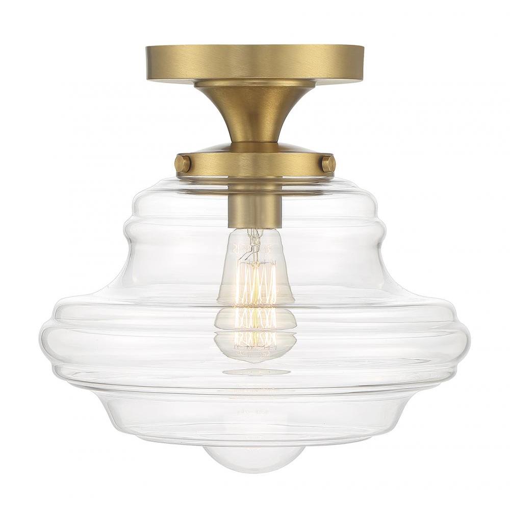 1-Light Ceiling Light in Natural Brass