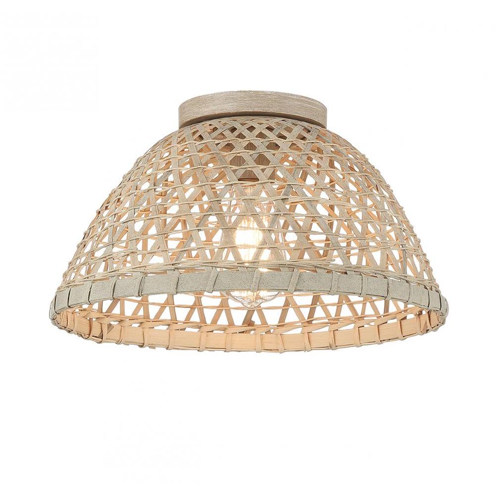 1-Light Ceiling Light in Natural Rattan