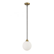 1-Light Mini Pendant in Oil Rubbed Bronze with Natural Brass