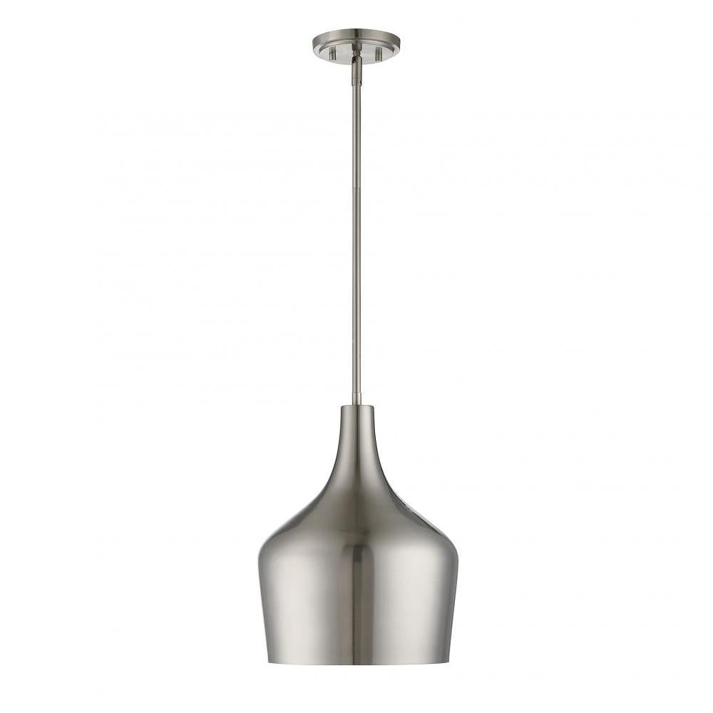 1-Light Pendant in Brushed Nickel