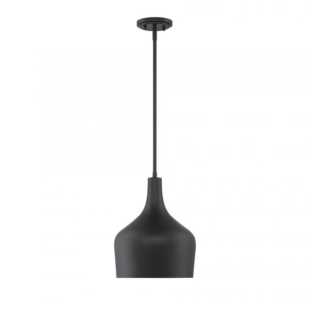 1-Light Pendant in Matte Black