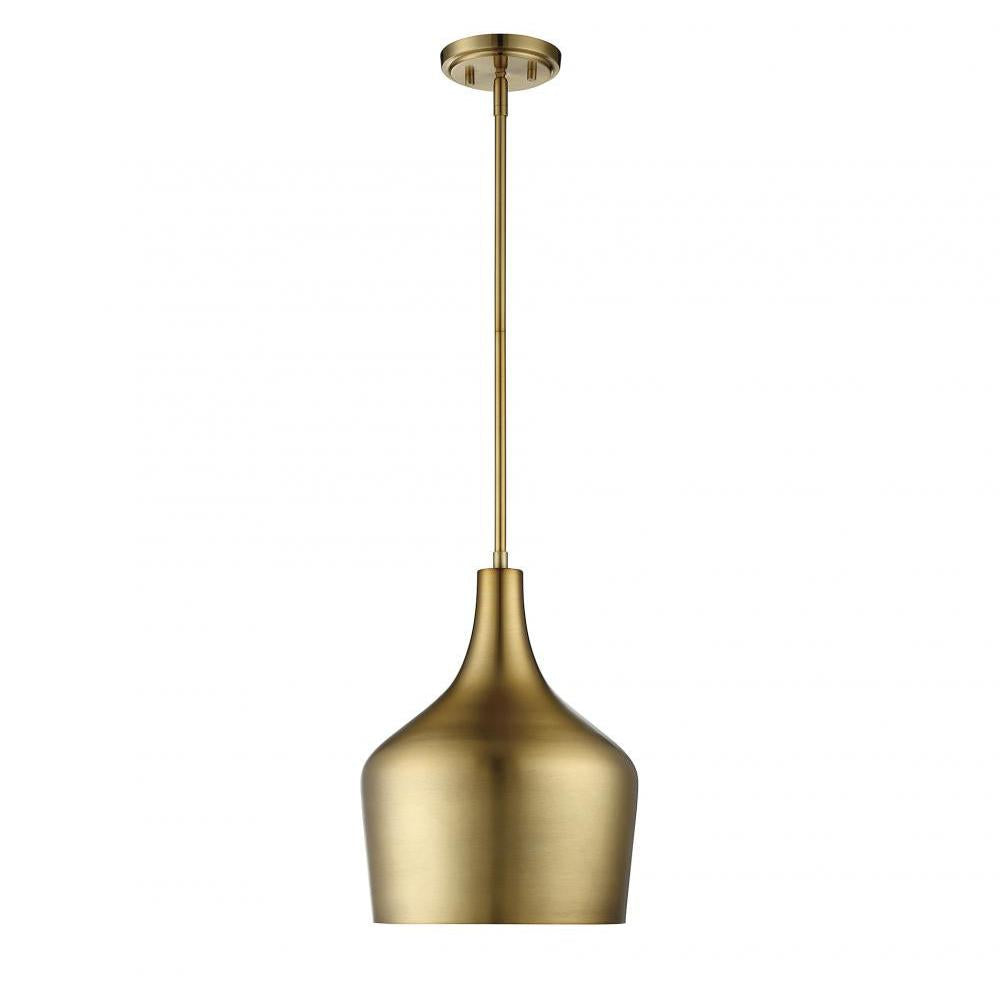 1-Light Pendant in Natural Brass