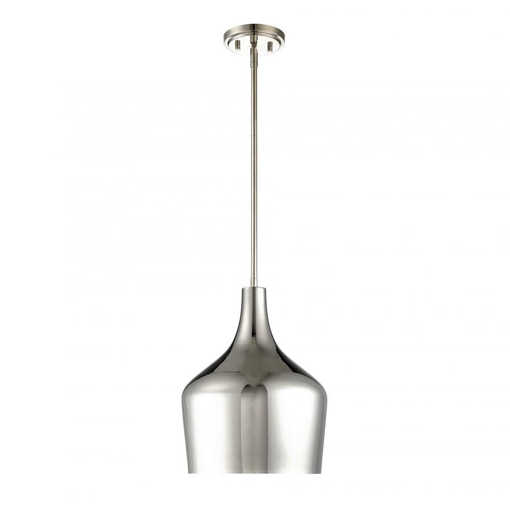 1-Light Pendant in Polished Nickel