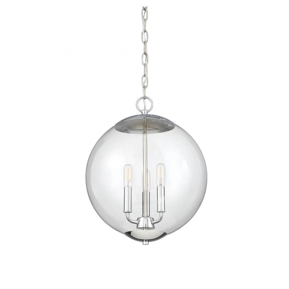 3-Light Pendant in Chrome