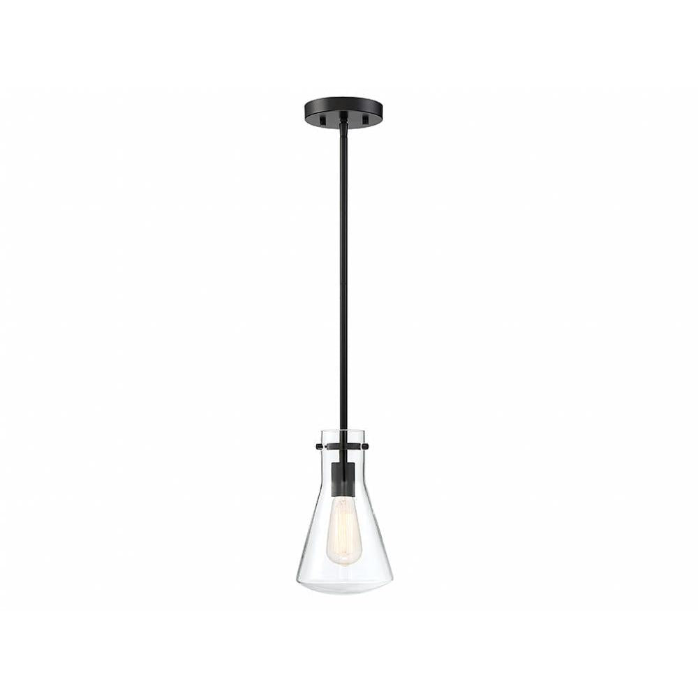 1-Light Pendant in Matte Black