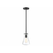 1-Light Pendant in Matte Black