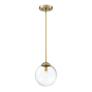 1-Light Mini Pendant in Natural Brass