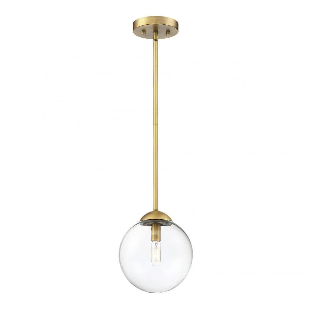 1-Light Mini Pendant in Natural Brass