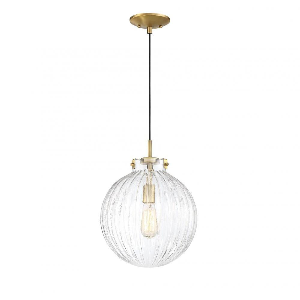 1-Light Mini Pendant in Natural Brass