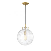 1-Light Mini Pendant in Natural Brass