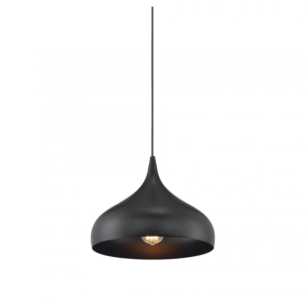 1-Light Plug-In Mini Pendant in Matte Black