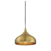 1-Light Plug-In Mini Pendant in Natural Brass