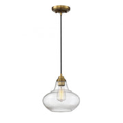 1-Light Mini Pendant in Natural Brass