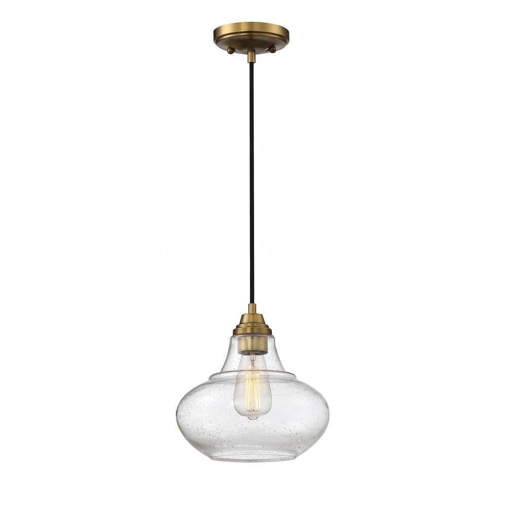 1-Light Mini Pendant in Natural Brass