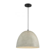 1-Light Pendant in Concrete with Matte Black