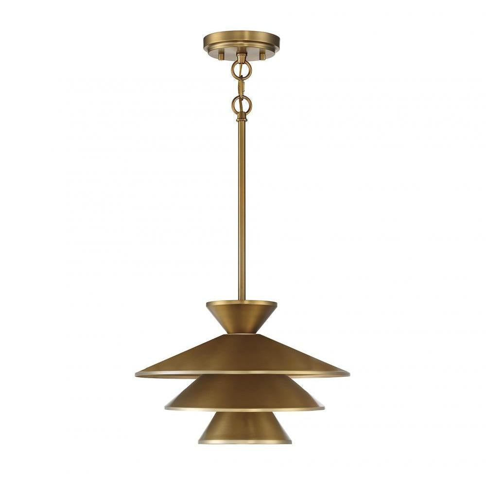 1-Light Pendant in Natural Brass