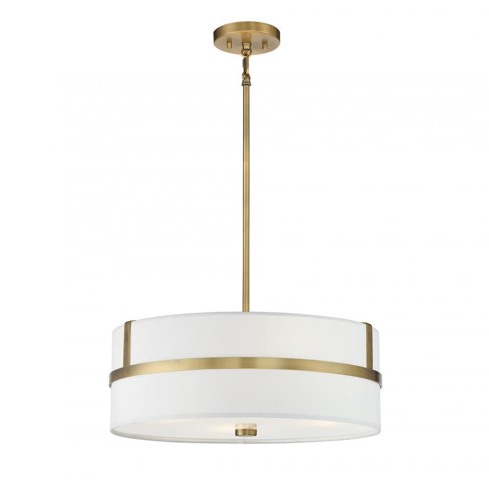4-Light Pendant in Natural Brass